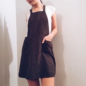 Olive green overall dress